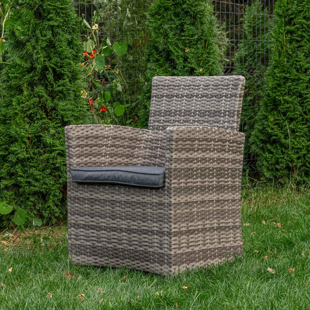 Обеденное кресло FIONA (серое) из искусственного ротанга 1